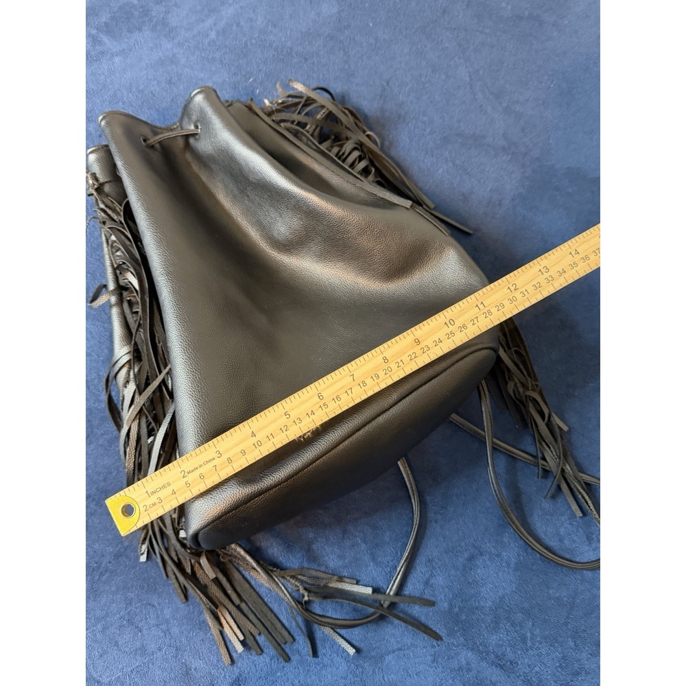 Victoria’s Secret Faux Leather Fringe Bucket Backpack Purse